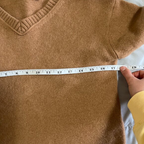 Alexa Chung Camel V-Neck Sweater, Size S - Picture 6 of 6